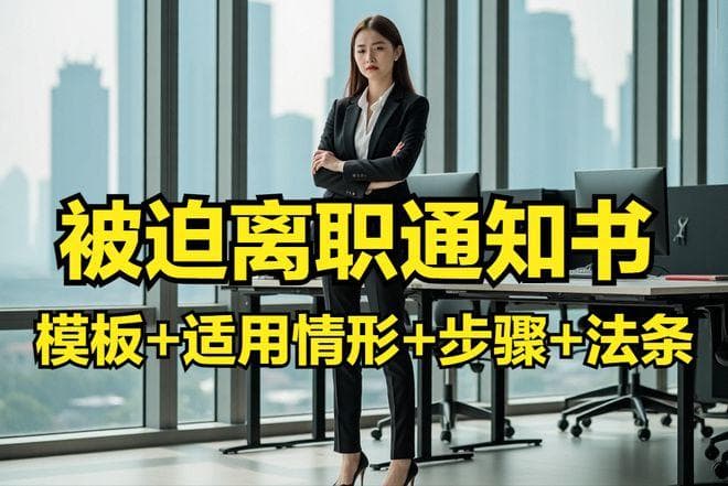 被迫离职通知书模板+适用情形+步骤+法律依据+避雷，收藏备用！