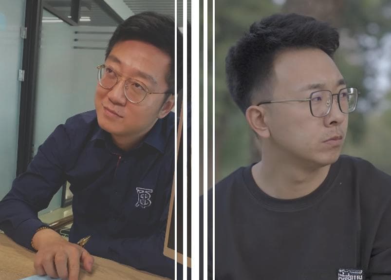 张小策向左，朱一旦向右