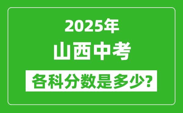 2025山西中考科目及各科分数统计