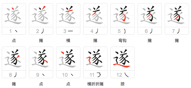 遂怎么读_遂的文言文意思_遂的拼音笔顺组词繁体字