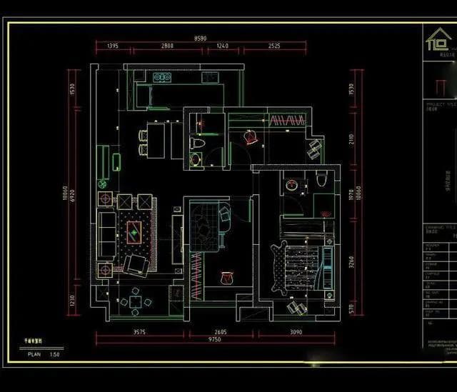 98㎡三室两卫装修案例：简约设计让小户型显宽敞