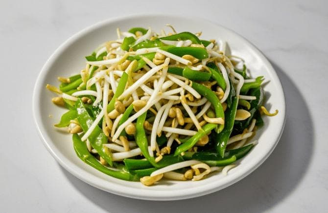 糖尿病食谱：菜椒炒豆芽
