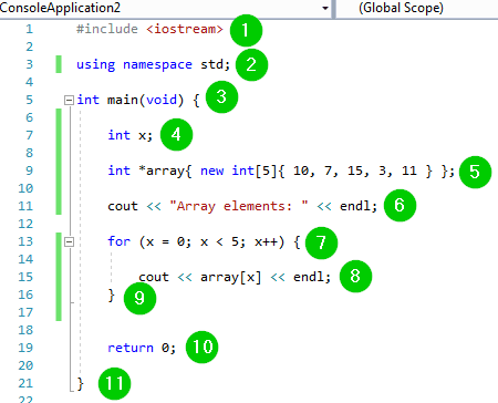 C++ 动态分配数组的例子
