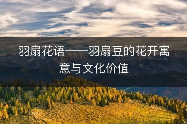 羽扇花语——羽扇豆的花开寓意与文化价值