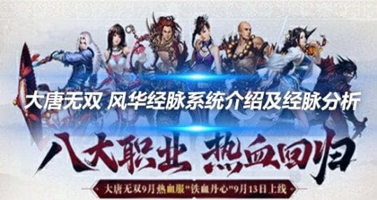 大唐无双 风华经脉系统介绍及经脉分析