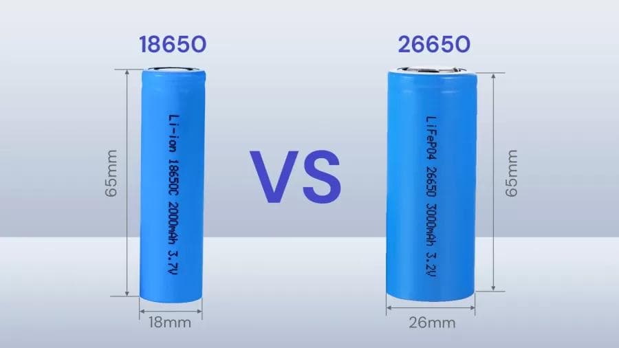锂离子电池：18650 电池与 26650 电池