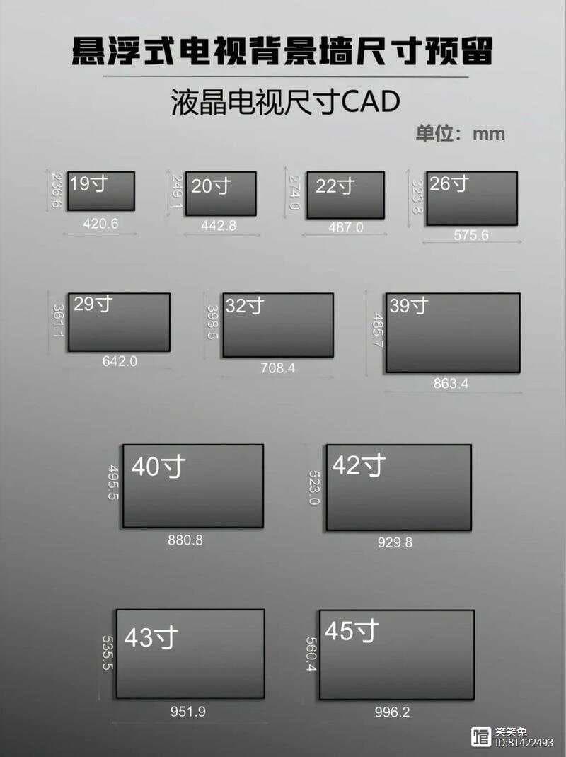 55寸电视机尺寸长宽一般多少厘米？附常见尺寸参考表