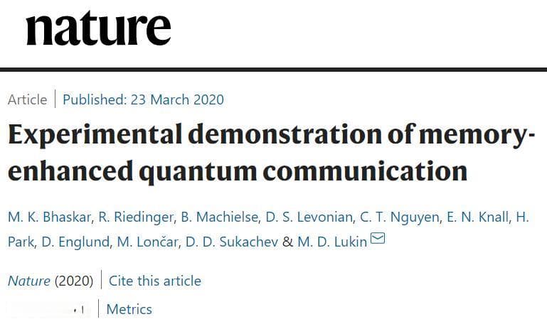 Nature：新型量子中继器发布，人类迈向量子互联网时代