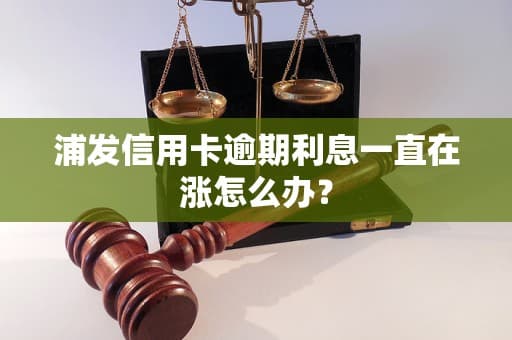 浦发信用卡逾期利息一直在涨怎么办？