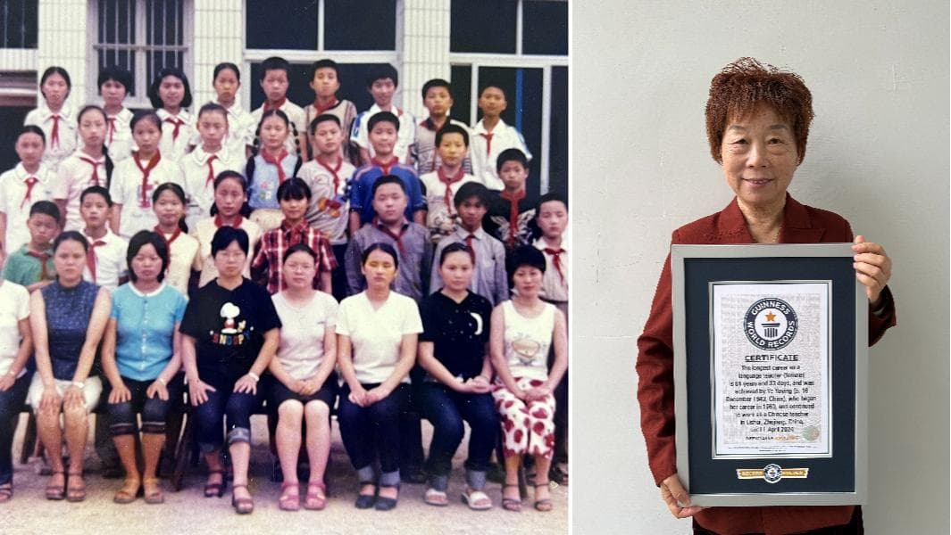 80岁语文教师执教超64年获吉尼斯纪录