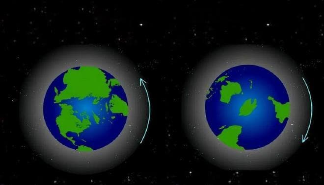 地球在自转，如果把直升机悬停12个小时，会到地球另一边吗？