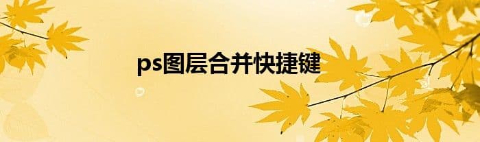 ps图层合并快捷键