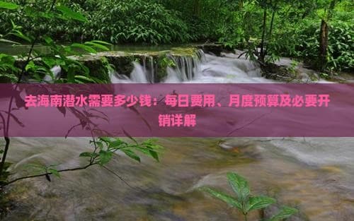 去海南潜水需要多少钱：每日费用、月度预算及必要开销详解