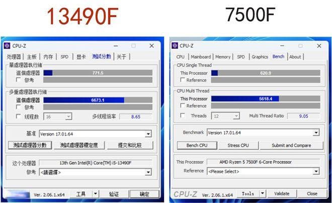 13490F vs 7500F：性价比之王到底是谁？性能、价格我都要