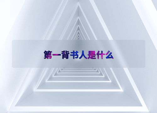 第一背书人是什么