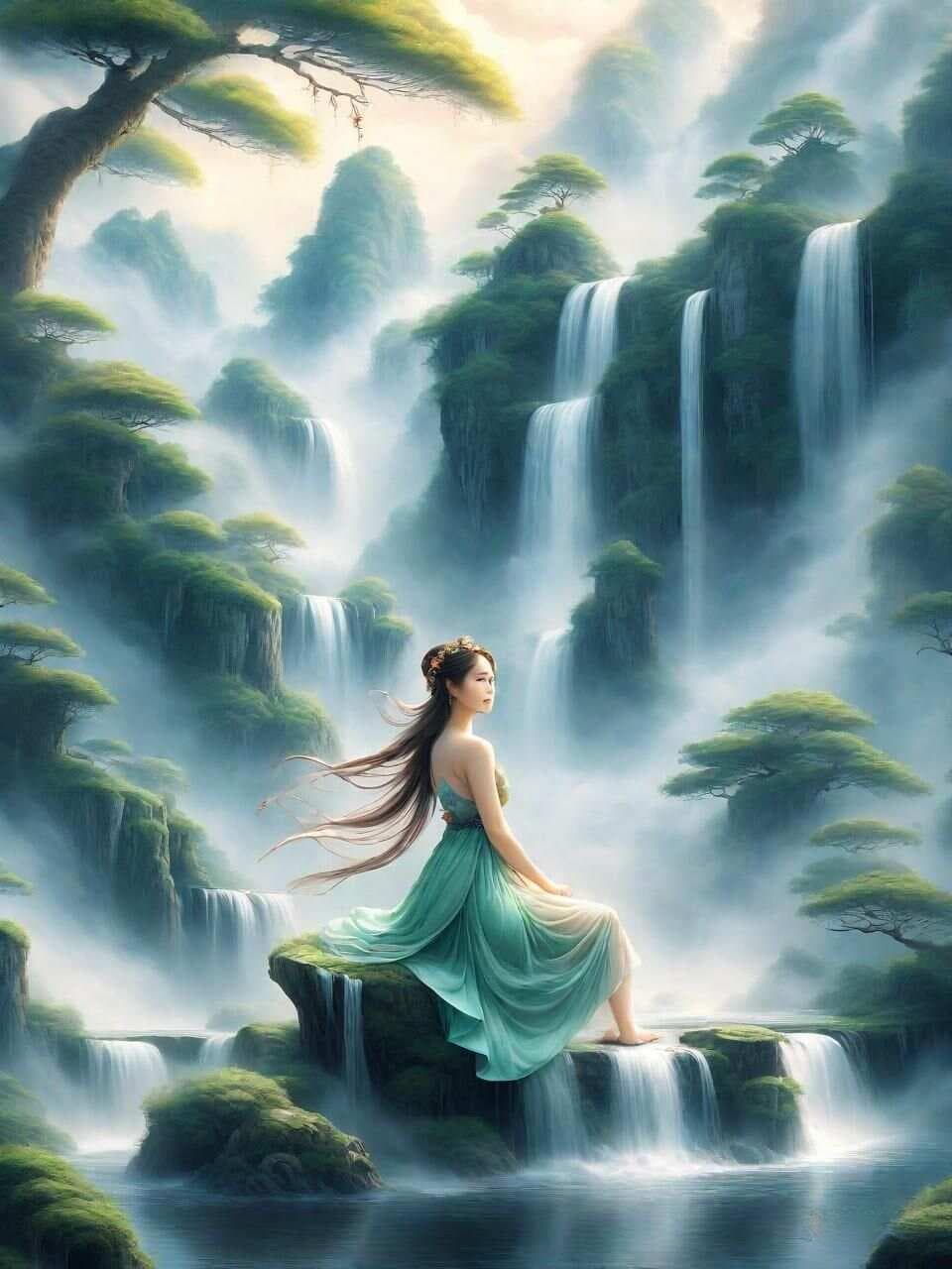 望庐山瀑布：诗仙笔下的自然奇观与人生哲理