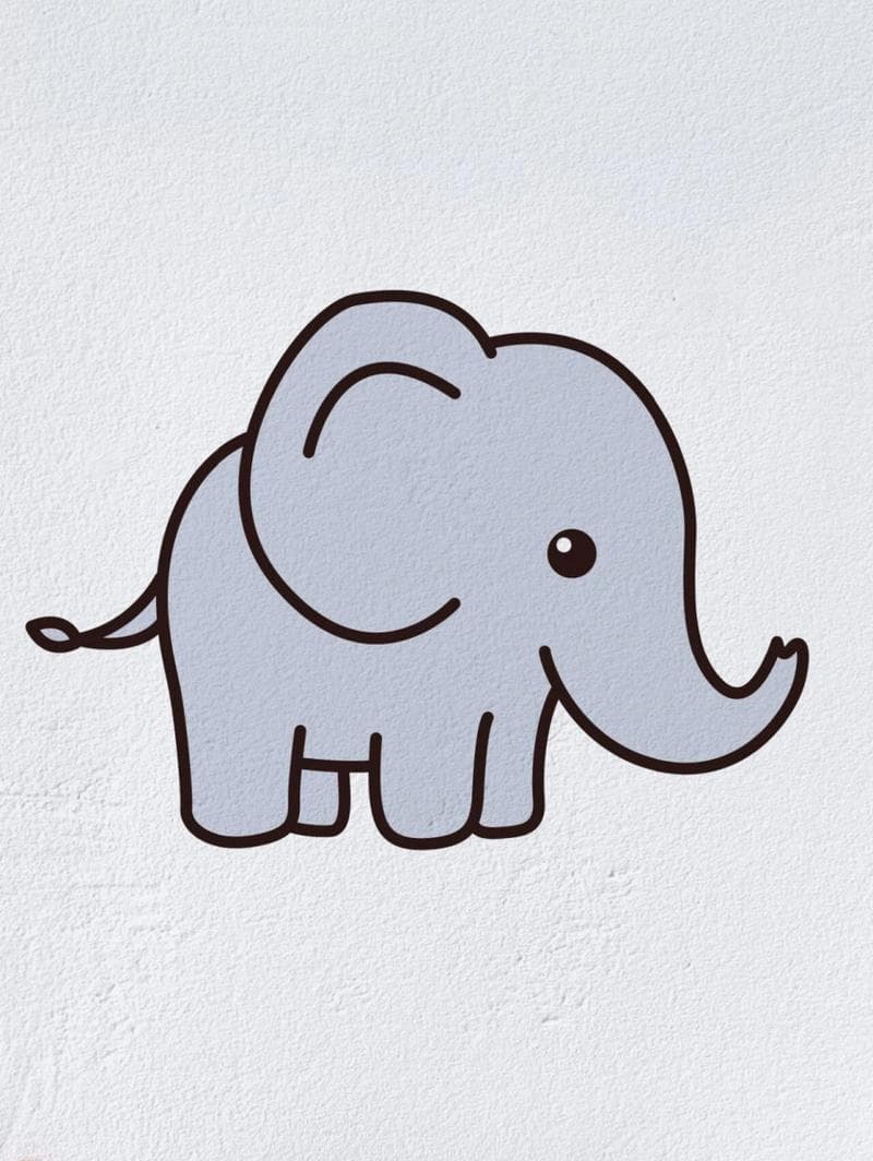 简笔画动物大象的画法 简笔画动物大象的画法图片