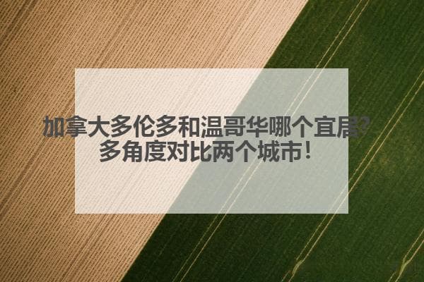 加拿大多伦多和温哥华哪个宜居？多角度对比两个城市！