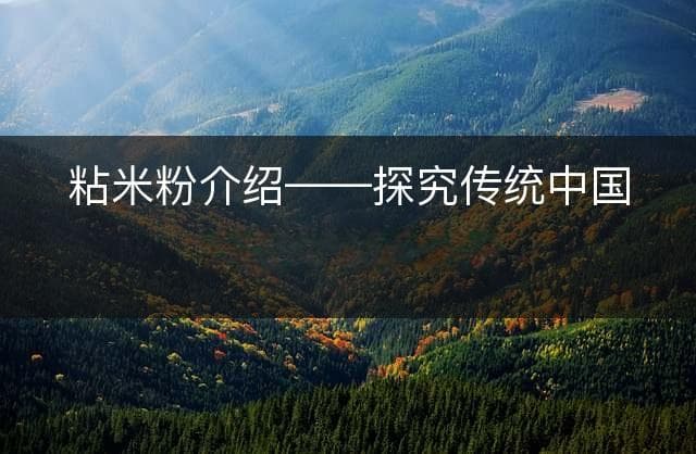 粘米粉：中国传统面食的文化魅力