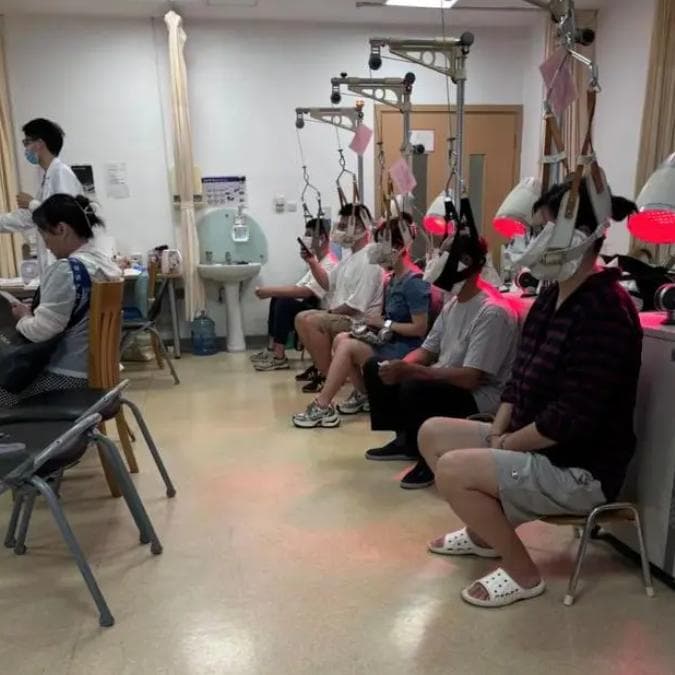 “排排坐，吊脖子”成了一景儿 年轻人扎堆理疗颈椎