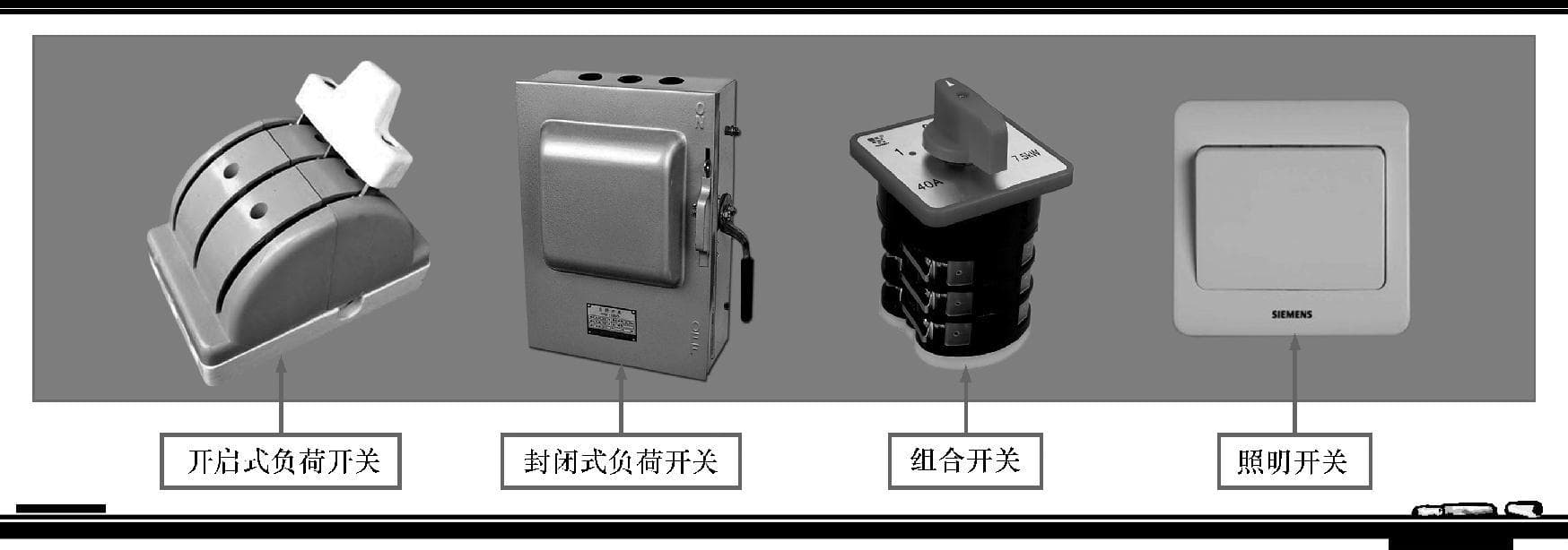什么是开关及其应用场景——常见低压开关实物外形及应用示意图