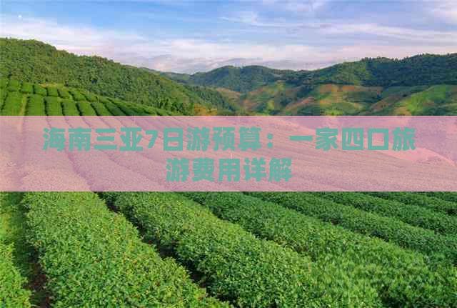 海南三亚7日游预算：一家四口旅游费用详解
