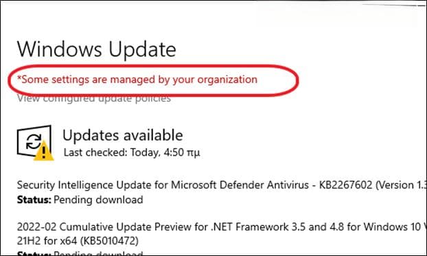 修复：某些设置由您的组织在 Windows 更新中管理。 （解决了）