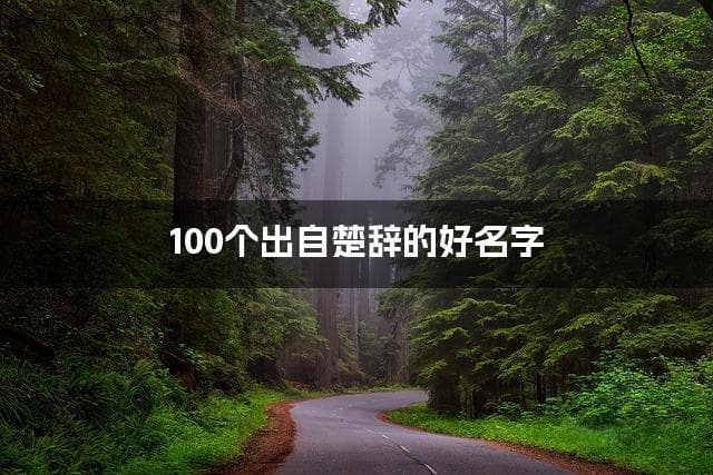 100个出自楚辞的好名字