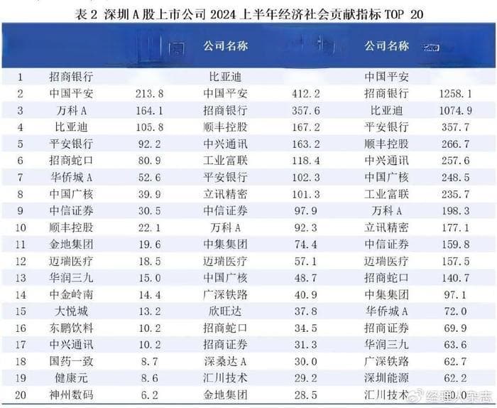 深圳A股上市公司2024年半年报数据盘点