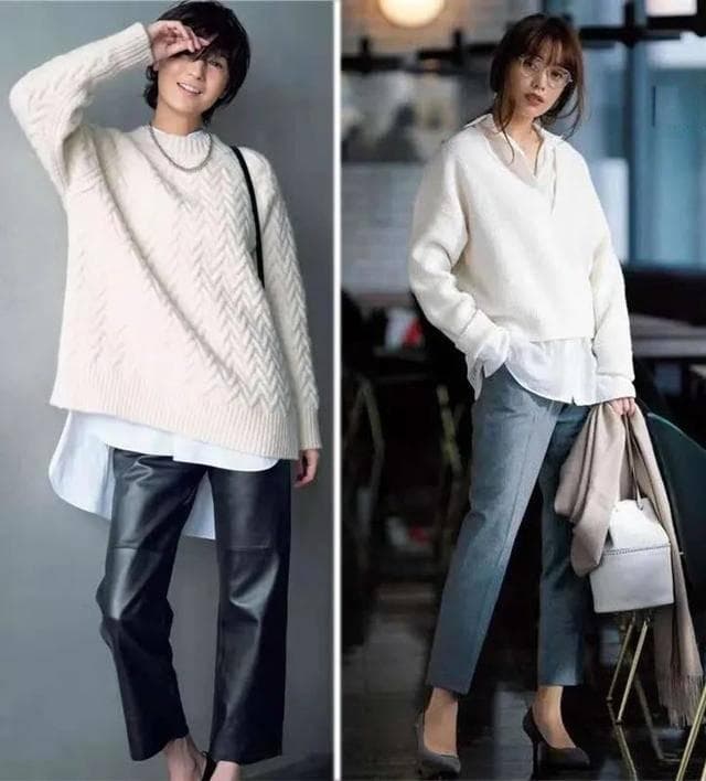 毛衣+衬衫，早春最聪明的叠穿