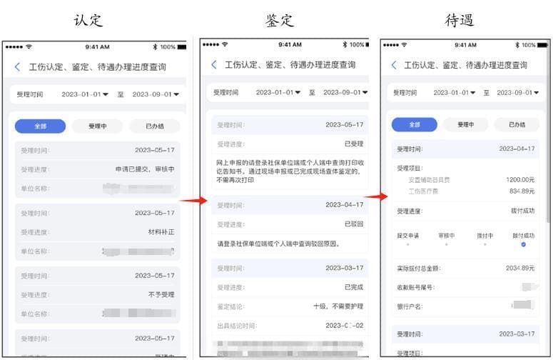 工伤待遇办理、劳动能力鉴定进度到哪步？手机点一下就知道