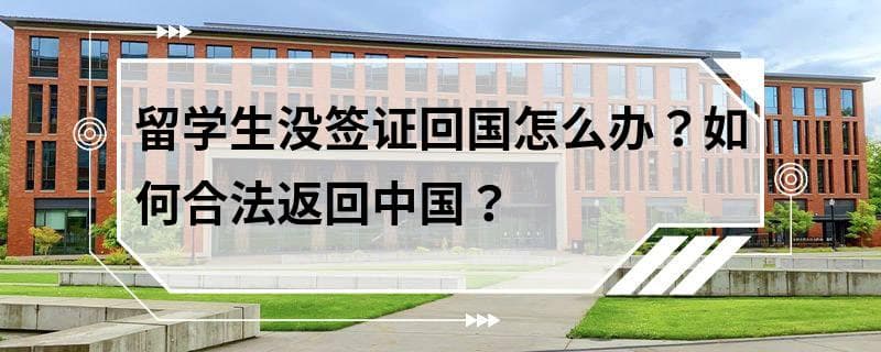 留学生没签证回国怎么办？如何合法返回中国？