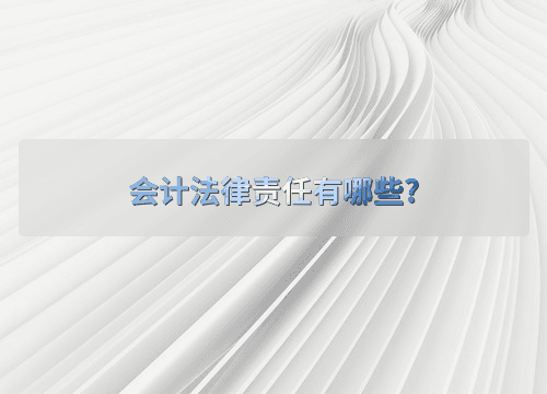 会计法律责任有哪些？
