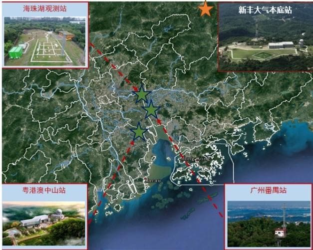 中国气象局在广州地区建设大气成分观测站网及其相关实验室