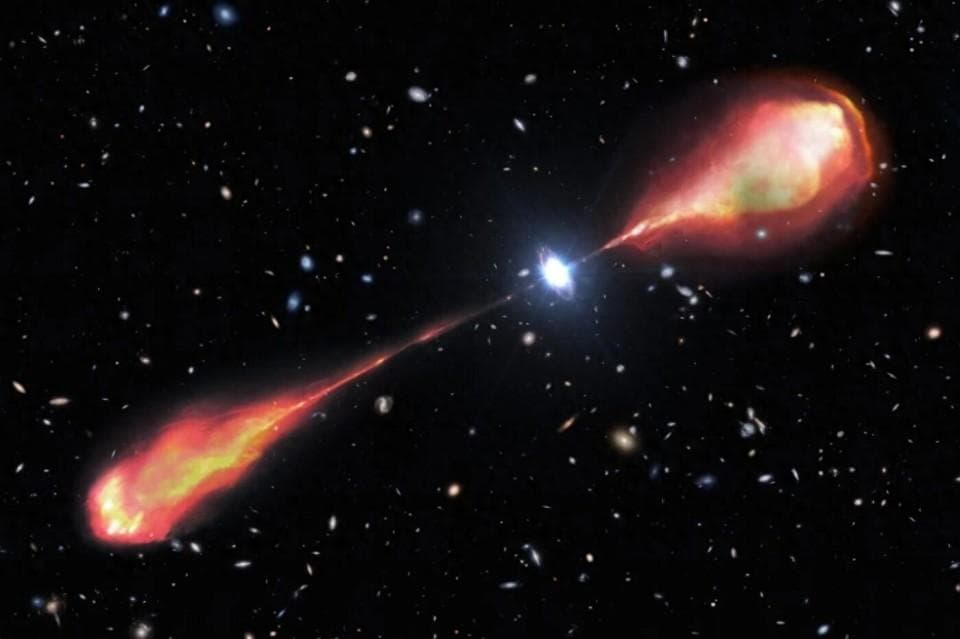 天文学家发现来自早期宇宙的巨大射电喷流