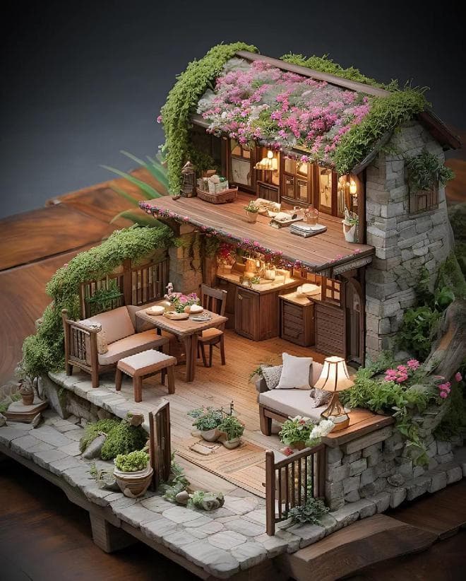 茅草屋顶配多肉植物，教你复刻亚洲风情微景观小屋