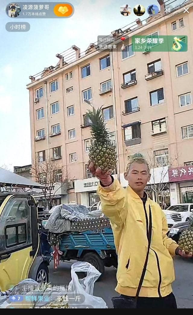 辽宁小伙剪“菠萝发型”卖菠萝网络走红：靠创意发型和直播日赚翻4倍