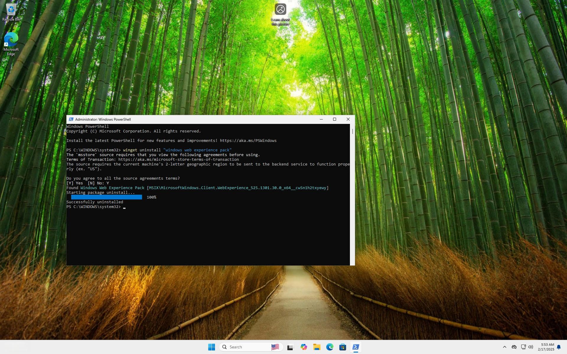 彻底卸载 Windows 11 的小组件