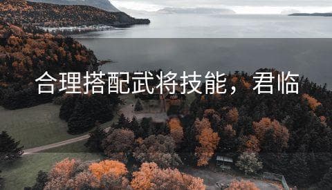 合理搭配武将技能，君临天下