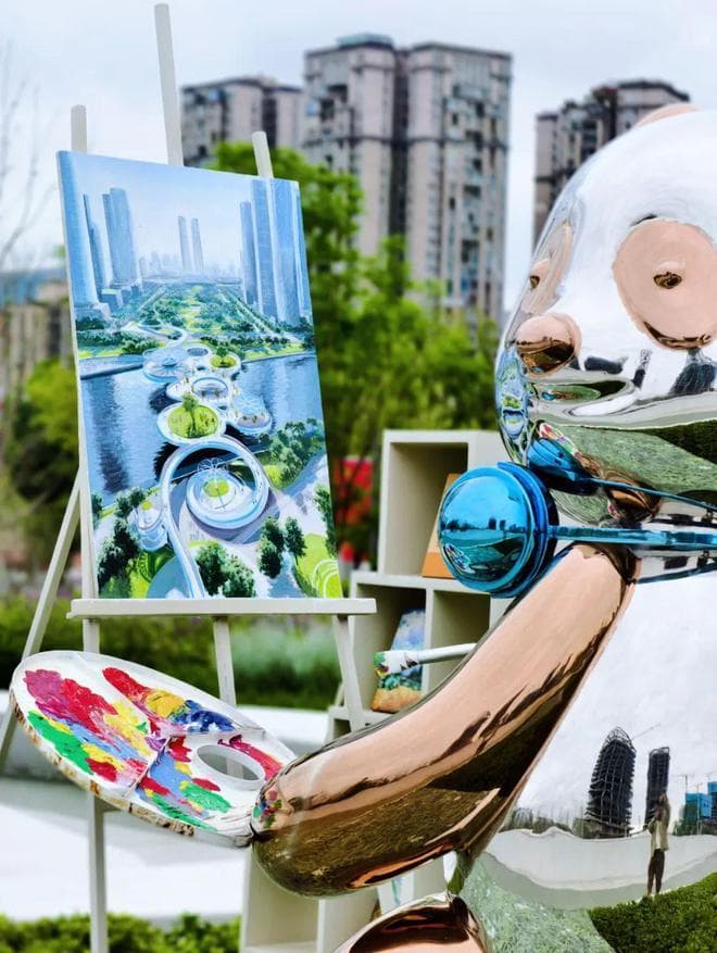成都周末遛娃好去处：交子人行桥与麓湖漩涡公园