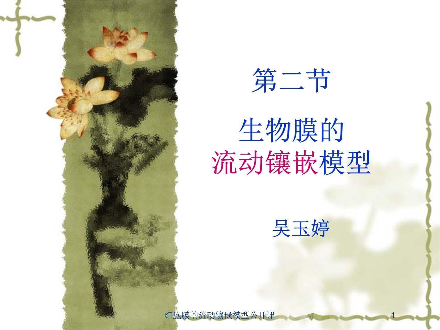 细胞膜的流动镶嵌模型