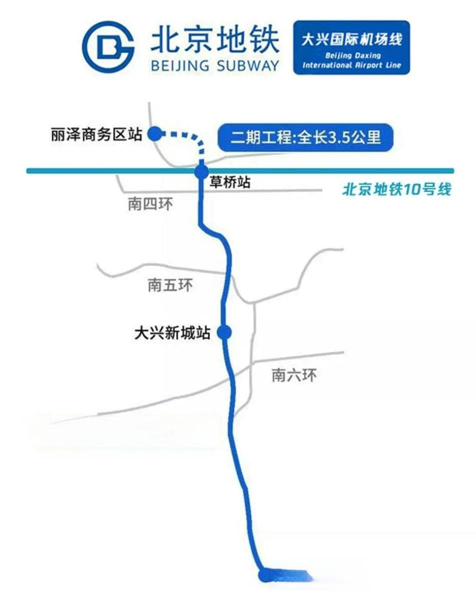 大兴机场线北延项目“丽泽商务区站”将串连5条地铁线路，25分钟直达大兴机场