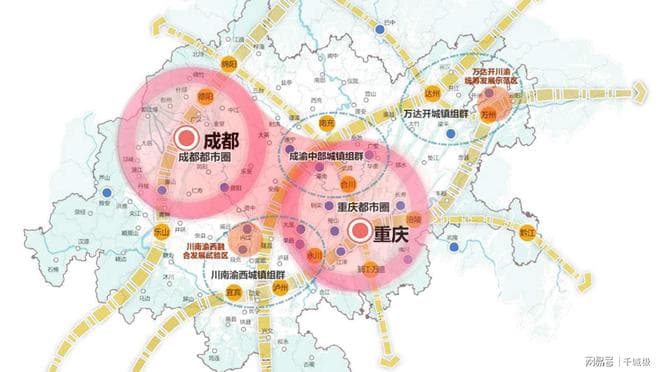 夜光图看川渝各市实力：重庆、成都双雄并立，绵阳南充宜宾羽翼丰