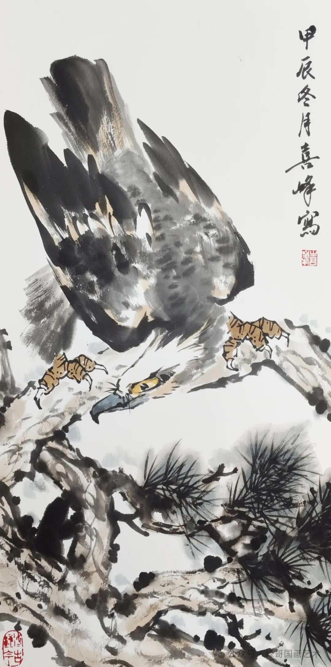 鹰击长空，墨韵生辉——国画老鹰作品鉴赏