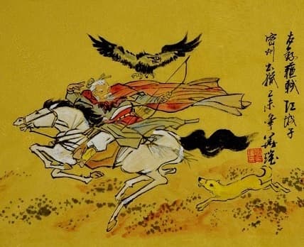 左牵黄，右擎苍，锦帽貂裘，千骑卷平冈。全诗词意思及赏析