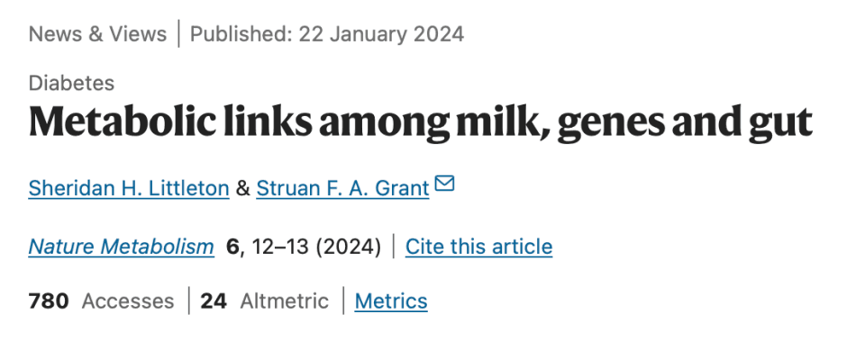 自然子刊研究：乳糖不耐受人群多喝牛奶，可降低2型糖尿病风险