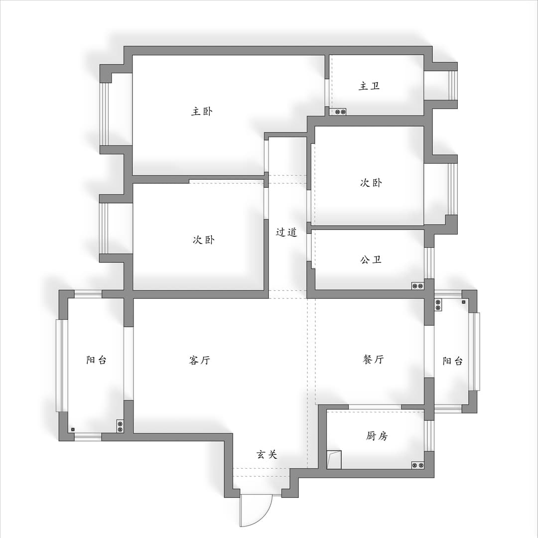 120平二孩学区房的极简主义装修案例