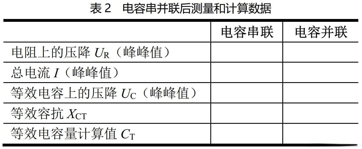 电子技术实验手册：电容的交流特性（容抗）