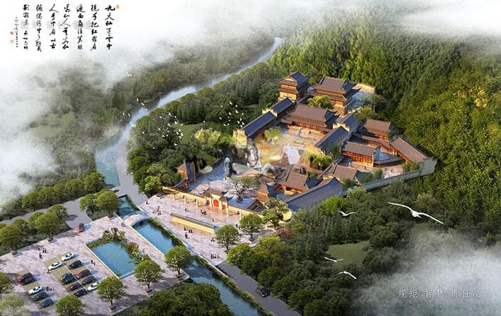 自然与建筑的和谐共生，寺庙生态设计规划