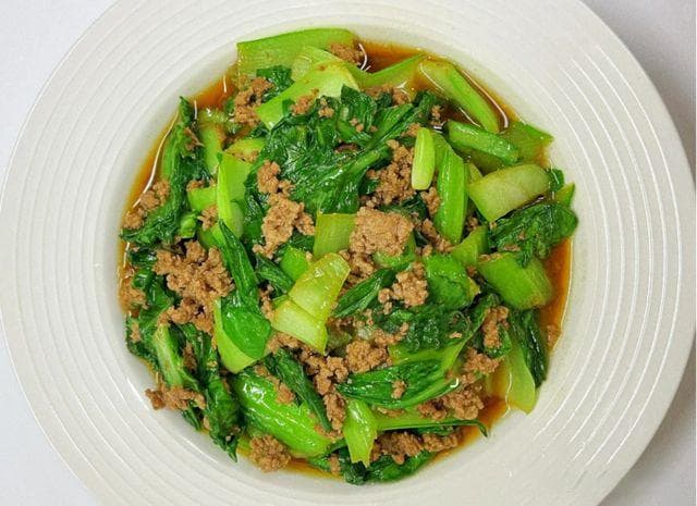 12月必吃！上海青炒肉末，营养美味，快手家常菜